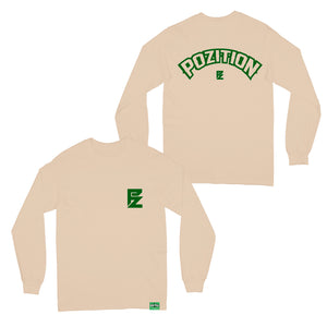 Pozition "Cream w/ Green Logo" Long Sleeve.