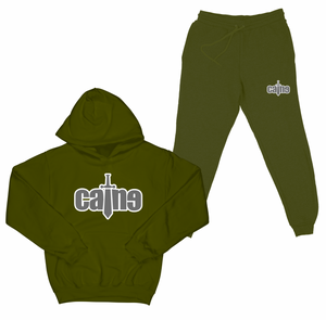 Caine Outline Sword Logo "Military Green" Sweatsuit