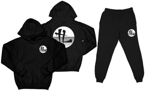 TL Striped Logo "Black" Sweatsuit Top and Bottom