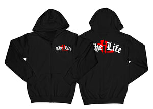 TL Old English "Black" Zip Up Hoodie