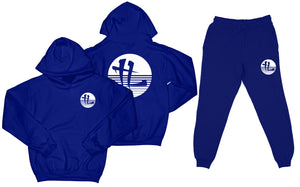 TL Striped Logo "Royal Blue" Sweatsuit Top and Bottom