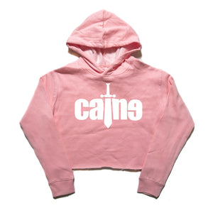 Caine Sword Logo "Pink" Crop Top Hoodie.