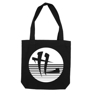TL Striped Logo "Tote Bag" Black